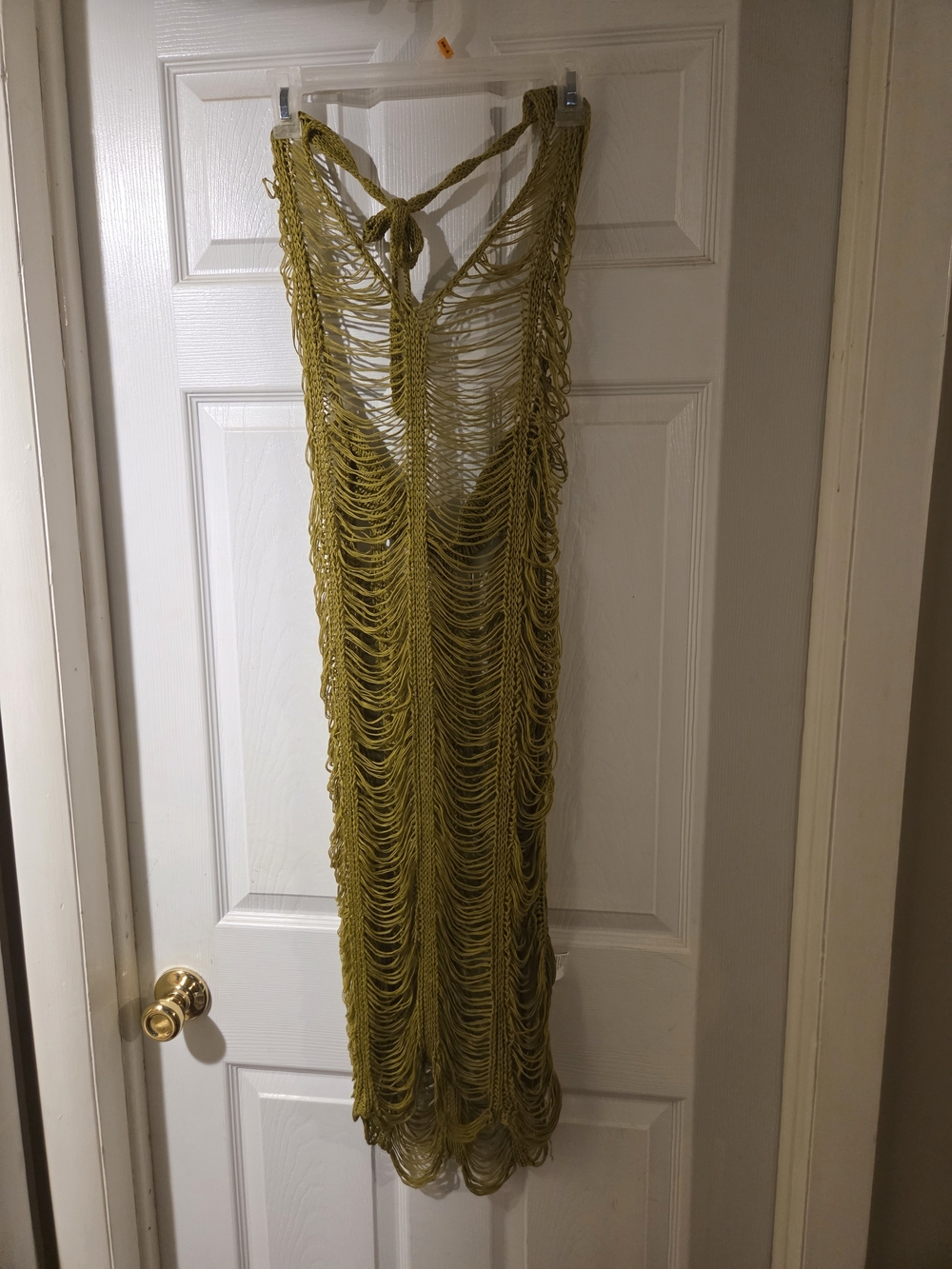 Crochet Fringe Cover Up Maxi Dress